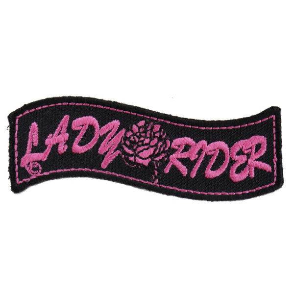 Lady Rider Patch with Rose Kangasmerkki - 7,5x2,5cm