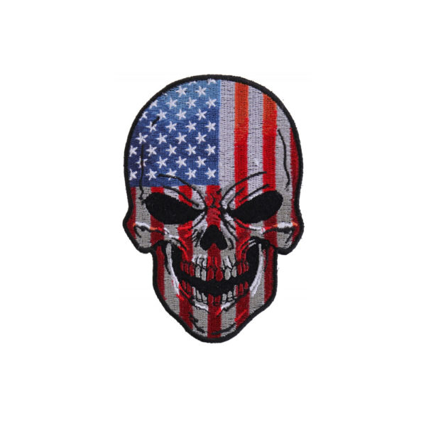 American Flag Small Skull Kangasmerkki - Patch - 7,5x11cm