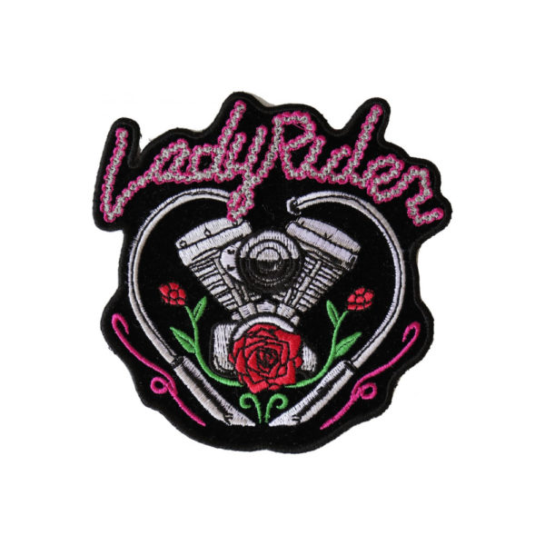 Lady Rider Chain Engine Rose Kangasmerkki - Patch - 10x10cm
