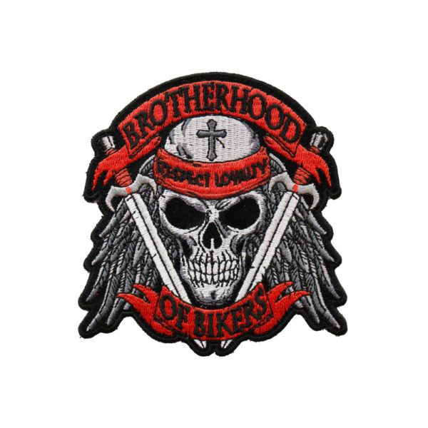 Brotherhood of Bikers Respect and Loyalty Skull Kangasmerkkki - Patch - 10x10cm