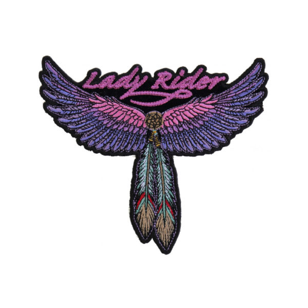 Lady Rider Wings and Feather Kangasmerkki - Medium Size Tribal Patch - 14x12cm